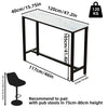 120cm Long Marble Bar Table Counter Height Pub Bar Cafe Breakfast Dining Table