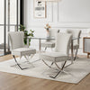 Luxury Dining Table Side Chair Design Sense Button Back Cross Legs Reception 2x