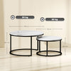 Stacking Coffee Tables Set with Marble-Effect Top Nesting Tables Side End Tables