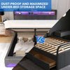 STORAGE GAS LIFT UP 4FT6 KING SIZE METAL BED FRAME W/ LED LIGHTS Gwcyfmortsucpst
