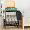 2-Tier Record Player Stand, Record Player Table Hold 80 Records with Storage UK