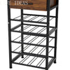 20 Bottles Wine Rack Freestand Floor w/Drawer Tall Wine Bar Stand Shelf Display