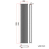 Black Designer Radiator Vertical Horizontal Oval Column Central Heating Rads