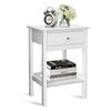 Bedside Cabinet with Drawer Wooden Nightstand with Shelf Bedside Table Bedroom