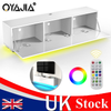 White Floating TV Unit Cabinet Wall Mounted TV Stand with LED Lights UK stock
