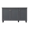 Shoe Storage Cabinet 3 Slatted Doors Rack Cupboard Stand Drawer Unit Footwear