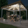 Gazebo with LED String Lights 300x300 cm Taupe Aluminium vidaXL