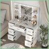 Bedroom Dressing Table with LED Lights Mirror 7 Drawers Makeup Vanity Desk Set