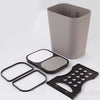 Twin Double Bin Recycling Waste Trash Can Dust Rubbish Separator with Press Lid