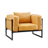 Single/Double/Triple Sofa Armchair Faux Leather Cushion Seat Metal Frame Armrest