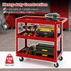 Heavy Duty Unity Cart Rolling Tool Cart with Flat Handle-Red