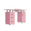 Manicure Nail Table Movable Nail Station Desk with Casters for Nails Art Beauty