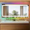 Smart Large LED Bathroom Mirror RGB Illuminated Bluetooth Time Digital Display