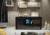Modern 145cm TV Unit Cabinet | Black High Gloss Doors | TV Stand with Free LED