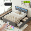 4ft6 Ottoman Storage Bed Frame With USB Port & Led Light & Bluetooth Speaker Atu