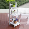 Wooden Ladder Shelf Foldable Display Flower Plant Stands Garden Balcony Decor