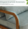 Mid Century Wooden Armchair with Corduroy Cushions – Retro Lounge Chair