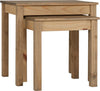 Nest of Tables Set Solid Pine Wood Side End Living Room Sofa Occasional Table