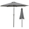 2.7M Round Garden Parasol Sun Shade Patio Hanging Umbrella with Crank Tilt Base