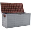 Brown&Grey 290L Plastic Storage Box Patio Gardening Tools Chest Box with Wheels