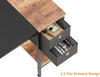 140cm Homidec Computer Desk Office Work Writing Desk Black + Vintage Brown