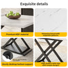 Extendable Table 120-160x80cm Kitchen Table White Marble Effect Telescopic Table