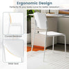 4Pcs Stackable Kitchen Chairs Set Modern Plastic Dining Room Chairs White