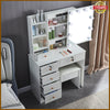 White Dressing Table Stool Set with 10 LED Lighted Mirror Vanity Make up Desk