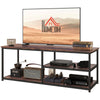 Industrial Style TV Stand Cabinet w/ Storage&2 Shelves Metal Frame Living Room