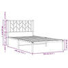Metal Bed Frame with Headboard Black 100x190 cm