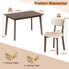 Chic 5-Piece Dining Table Set for 4 Wooden Table & 4 Upholstered Chairs Brown