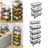 2/3/4/6 Tier Fruit Trolly Basket Rack Kitchen Storage Vegetable cart With Wheels