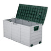 290L Wood Style Plastic Garden Storage Box Outdoor Deck Waterproof Chest Storage