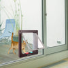 Lockable Pet Door 4Way Locking Small Medium Large Dog Cat Flap White/Brown Frame