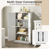 Pantry Cabinet Floor Storage Cabinet with Adjustable Shelves-White