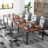 Rectangle Seminar Table Training Table for 10 People-Brown