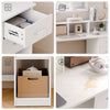 Mondeer computer Desk with Storage Shelf and 2 Drawers 105 x 94 x 48 cm White
