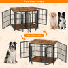 Large Wooden Dog Crate Indoor Puppy Cage Pet House Kennel with Removable Divider