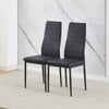 Small Space Dining Set 3Pcs Square Dining Table+ 2 Dining Chair Set Black Wooden