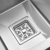 Large 1.5 Bowl Square Inset Stainless Steel Kitchen Sink with Right Hand Drainer
