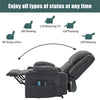 Electric Recliner Armchair with Massage &Heat Extended Footrest Lounge Sofa Grey