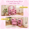 Princess Dressing Table Kids Vanity Desk & Chair Set-Pink