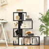 5-Tier S-Shaped Bookshelf Geometric Z-Shelf Bookcase Modern Display Shelf