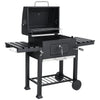 Smoker Barbecue Outdoor Charcoal Portable Grill Camping BBQ Side Table w/ Wheels