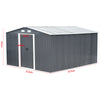 Galvanised Metal Garden Storage Shed Apex Pent Roof Window Frame Shed Anthracite