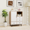 Kitchen Buffet Sideboard Mid Century Storage Cabinet with 4 Drawers Natural