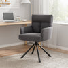 Modern Upholstered Frosted Velvet Swivel Armchair Lounge Chair with Metal Legs