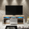 160cm TV Unit I Sideboard Cabinet I White High Gloss Doors I Free LED