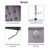 360° Swivel Grey Velvet Bar Stool Gas Lift w/Lion Head Door Knocker &Tufted Back