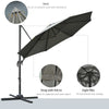 3(m) Offset Parasol Cantilever Hanging Umbrella 360° Rotation w/ Base Dark Grey